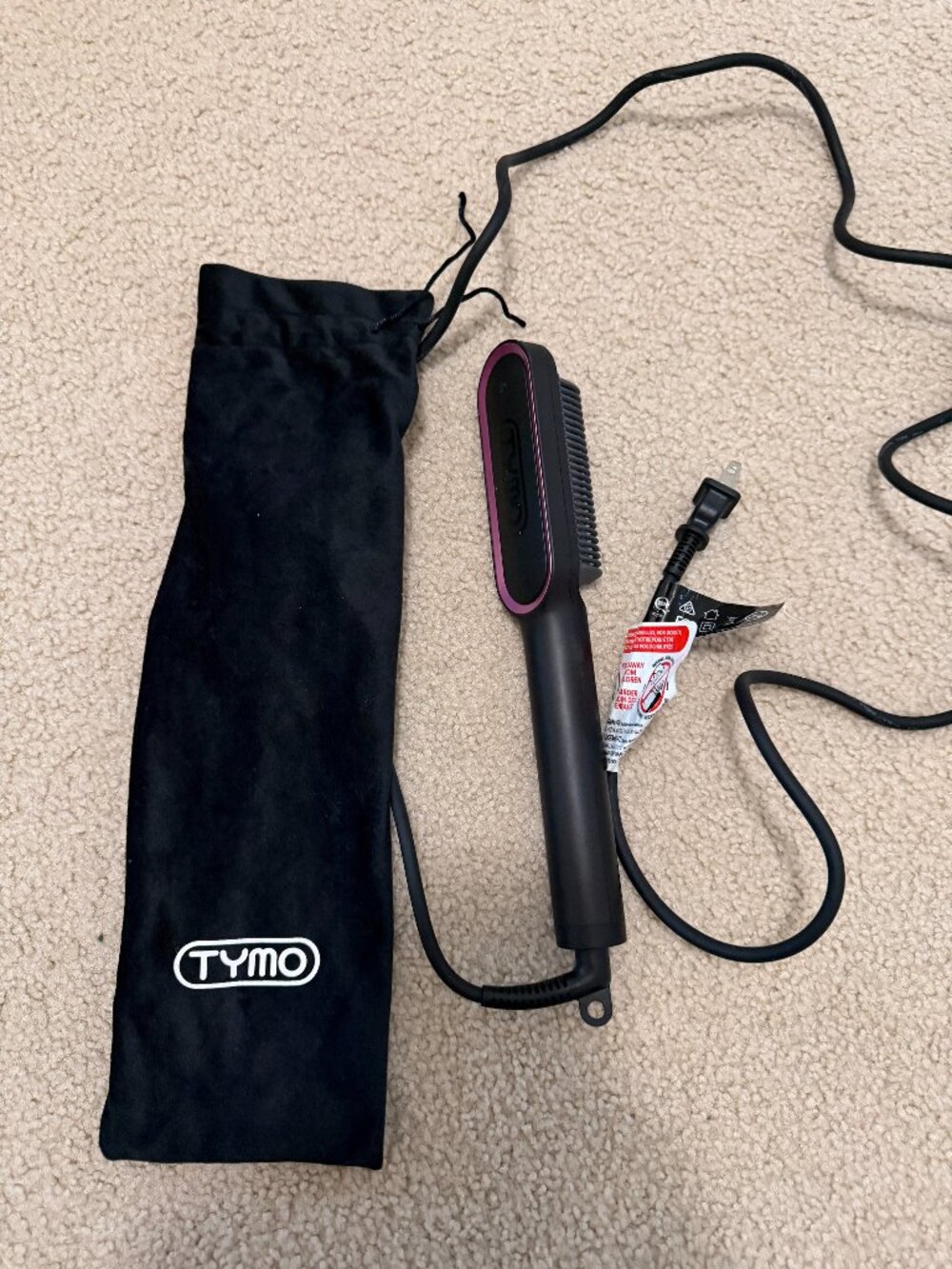 💇‍♀️ TYMO Ring Hair Straightener Brush — Black ✨